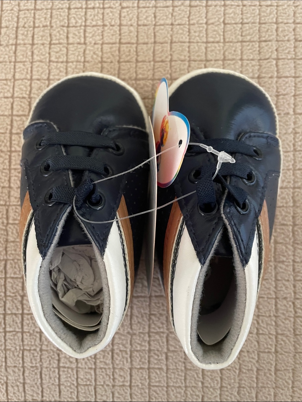 Baby Lace-Up Walker Shoes in Navy, White & Brown NWT!